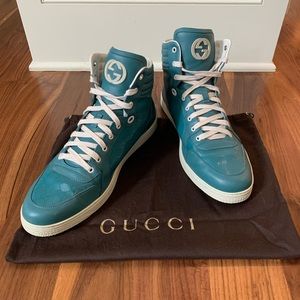 Gucci Aqua GG imprime hightop sneakers
